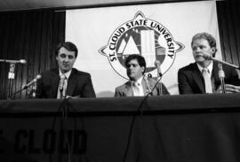 Herb Brooks at press conference introducing him as coach, St. Cloud State University