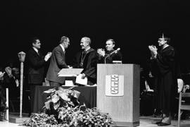 Brendan McDonald is congratulated, Brendan McDonald inauguration, St. Cloud State University