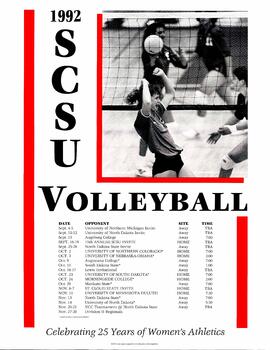 Volleyball season schedule poster, St. Cloud State University