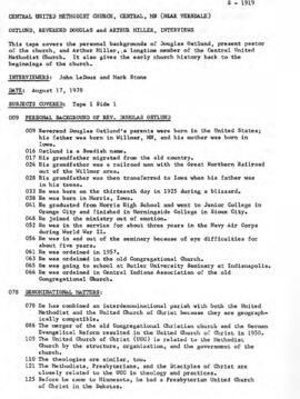 Church oral history summary - Douglas Ostlund