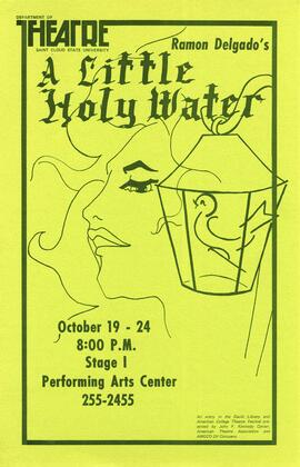 A Little Holy Water theatre production poster, St. Cloud State University