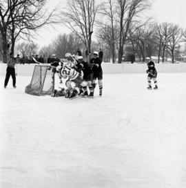 St. Cloud State University plays against Lakehead University in men's hockey