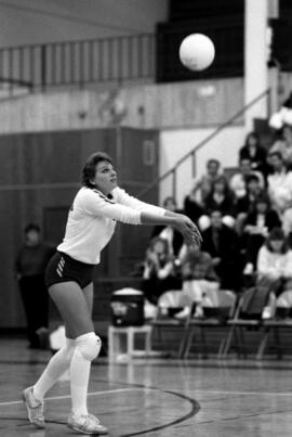 Michelle Wincek bumps a volleyball during a game against the University of Minnesota-Duluth, St. Cloud State University