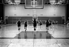 St. Cloud State University women play a basketball game against Mankato State