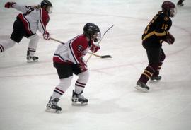 St. Cloud State women's hockey player Nikki Del Castillo in action