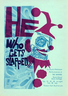 He Who Gets Slapped theatre production poster, St. Cloud State University