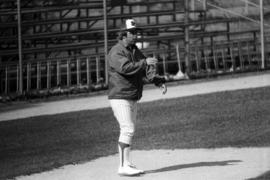 Head coach Denny Lorsung during the St. Cloud State University baseball game against Southwest State University