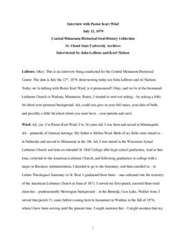 Church oral history transcript - Kurt Wied