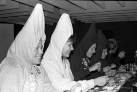 Women dress up as the Coneheads at the Halloween Hullabaloo, St. Cloud State University