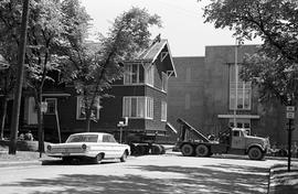 Old Newman Center is moved through campus, St. Cloud State University