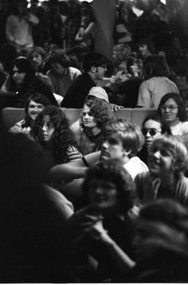 Students listen to speeches, Day of Peace protest, St. Cloud State University