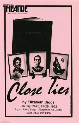 Close Ties theatre production poster, St. Cloud State University