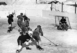 St. Cloud State University plays against Lake Superior State in men's hockey