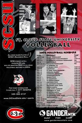 Volleyball season schedule poster, St. Cloud State University