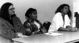 Heather Klowsky, Lynnett Harvey, Darci Konsor at the Women on Wednesday speaker series, St. Cloud State University