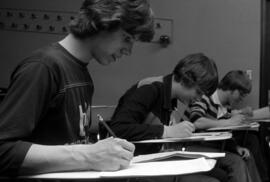 Math Contest participants work on math problems, St. Cloud State University