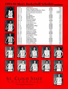 Men's basketball season schedule poster, St. Cloud State University