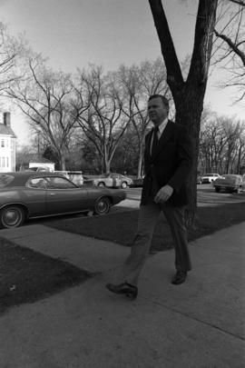 St. Cloud State president Charles Graham walks to campus