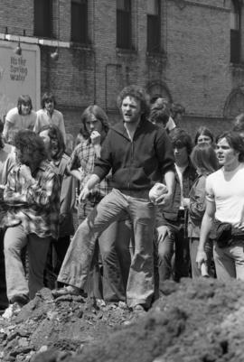 A man speaks, Day of Peace protest, St. Cloud State University