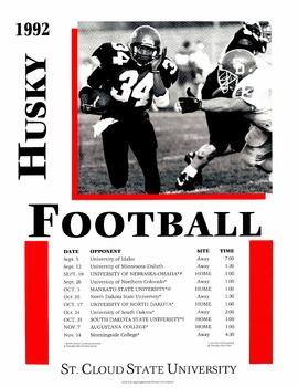 Football season schedule poster, St. Cloud State University