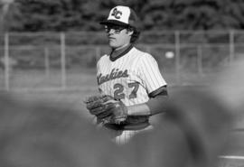 Scott Mansch runs of the baseball field during a St. Cloud State University baseball game against Augsburg College