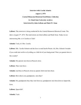 Church oral history transcript - Cecelia Schmitz
