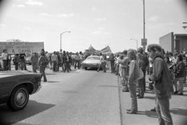 Protestors march, Day of Peace protest, St. Cloud State University