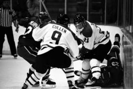 Hockey player Matt Cullen plays in a game against the University of North Dakota, St. Cloud State University