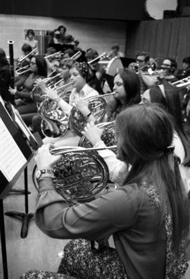 Students at band practice, St. Cloud State University