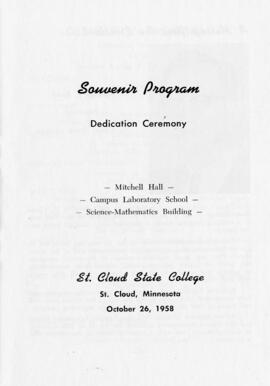 Dedication program for the Gray Campus Laboratory School (1958), Mitchell Hall (1958), and Brown Hall (1960), St. Cloud State University