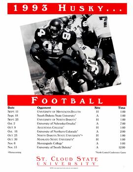 Football season schedule poster, St. Cloud State University