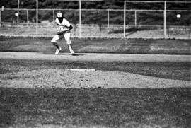 Bob Hegman fields a baseball during a St. Cloud State University baseball game against Southwest State University