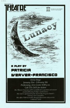 Lunacy theatre production poster, St. Cloud State University
