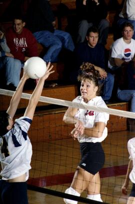 Swen Minnema during a volleyball match against Augustana College, St. Cloud State University