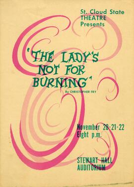The Lady's Not For Burning theatre production poster, St. Cloud State University