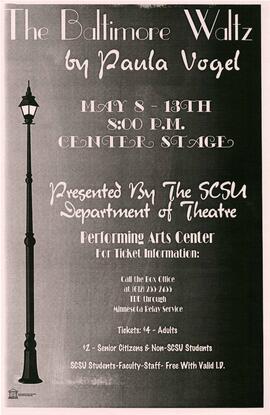 The Baltimore Waltz theatre production poster, St. Cloud State University