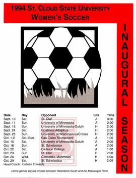 Women's soccer season schedule poster, St. Cloud State University