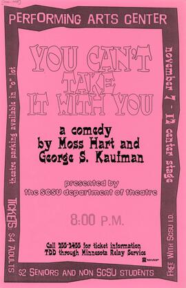 You Can't Take It With You theatre production poster, St. Cloud State University