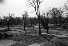 Construction of Administrative Services building (1975), looking southwest