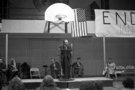 Vietnam War protest rally at the St. Cloud Civic Center