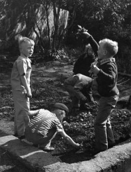 Children at play in a garden at Riverview (1913), St. Cloud State University