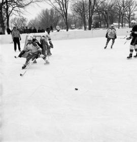 St. Cloud State University plays against Lakehead University in men's hockey