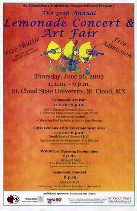 Lemonade Concert and Art Fair poster, St. Cloud State University
