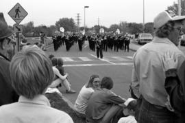 Marching band at the homecoming parade, St. Cloud State University