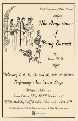 The Importance of Being Earnest theatre production poster, St. Cloud State University