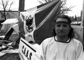 Jerry Lopez, MEChA, during hunger strike, St. Cloud State University