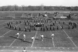 Marching band performs at homecomingﾠ football game, St. Cloud State University