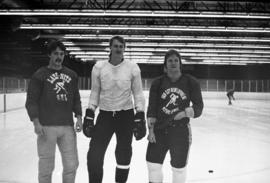 St. Cloud State University hockey players Jeff Tollette, Paul Miller, and Mike Brodzinski