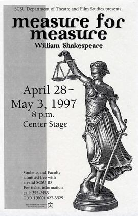 Measure for Measure theatre production poster, St. Cloud State University