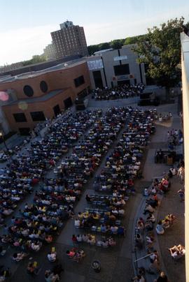 People watch an orchestra play, Lemonade Concert and Art Fair, St. Cloud State University